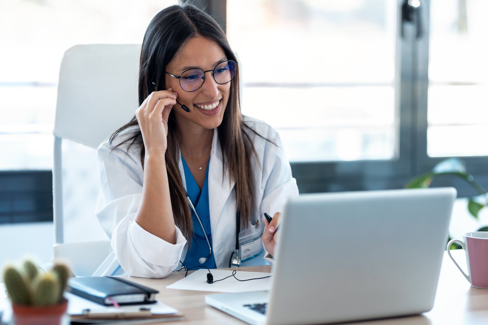 Younger Clinician in Telehealth Appt